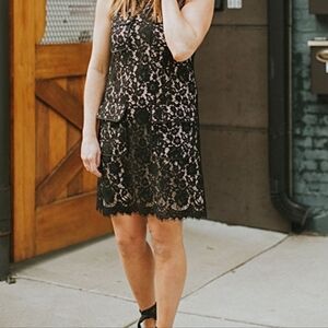 NWOT J. Crew Black Lace Dress with pockets sz. 6 fully lined